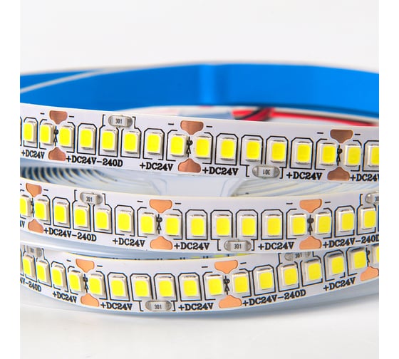 Лента светодиодная General Lighting Systems GLS-Standard General 19,2Вт/м, 24В, IP20, холодный белый свет 6500K, 16Лм GLS-2835-240-19.2-24-IP20-6, 5 метров 501452