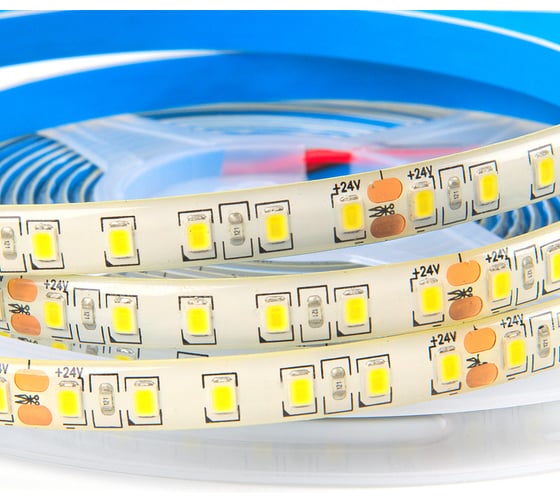 Лента светодиодная General Lighting Systems GLS-Standard GLS-2835-120-9.6-24-IP65-6, 5 метров, 9,6Вт/м, 24В, 8мм, 120 диодов/м, 7 Лм/чип, IP65, 6500K - холодный белый свет 501512