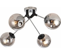 Люстра De Fran Е14 4x40Вт ЛУИЗА BK черный/стекло дым LP-4304