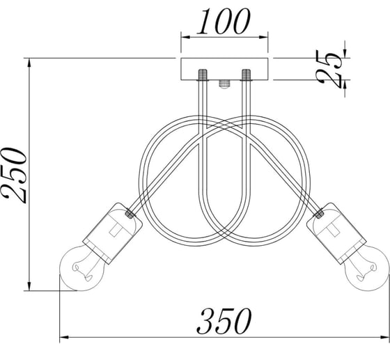Люстра De Fran Е27 2x60Вт ДЖЕМ BK черный ML-00617