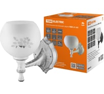 Светильник TDM ELECTRIC НББ 21-60-1321 УХЛ4 белый под серебро, плафон полушар "цветы" SQ0370-0203