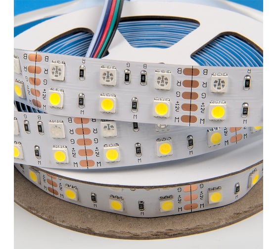 Лента светодиодная General Lighting Systems General GLS-5050-120-28.8-12-IP20-RGB+6, двухрядная, 720Лм/м, RGB c холодным светом, 5 метров 503812