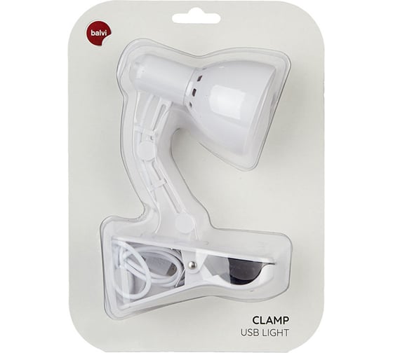 Лампа для чтения Balvi Clamp белая, USB 27248