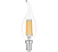 Лампа светодиодная General Lighting Systems Е14 филаментная led, энергоэффективная лампочка, свеча на ветру,, световой поток 750 Лм, мощность 12 Вт, теплый белый 2700К, упаковка 4 штуки 662249