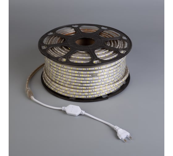 Светодиодная лента Luazon 220В,SMD5050, 100 м, IP68, 60 LED, 16-18 Лм/LED, AC, БЕЛЫЙ 2566585
