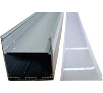 Алюминиевый накладной профиль truEnergy прямой с экраном 50x50мм анодированный 2м 19130