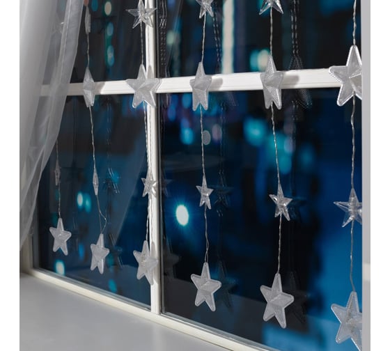 Гирлянда Luazon БАХРОМА DECOR Звездочки 2.4х0.9 м, синий 4356975