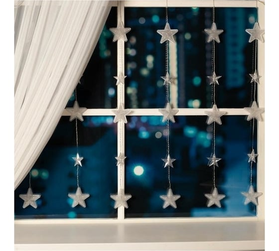 Гирлянда Luazon БАХРОМА DECOR Звездочки 2.4х0.9 м, мульти 4356973
