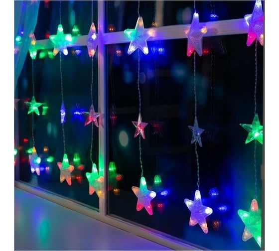 Гирлянда Luazon БАХРОМА DECOR Звездочки 2.4х0.9 м, мульти 4356973