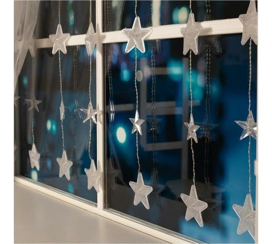 Гирлянда Luazon БАХРОМА DECOR Звездочки 2.4х0.9 м, мульти 4356973