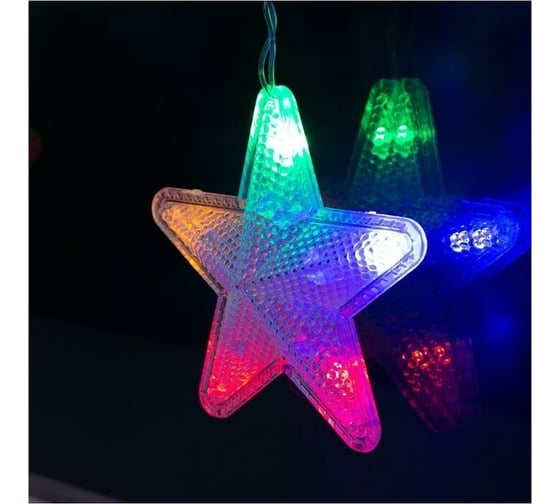 Гирлянда Luazon БАХРОМА DECOR Звездочки 2.4х0.9 м, мульти 4356973