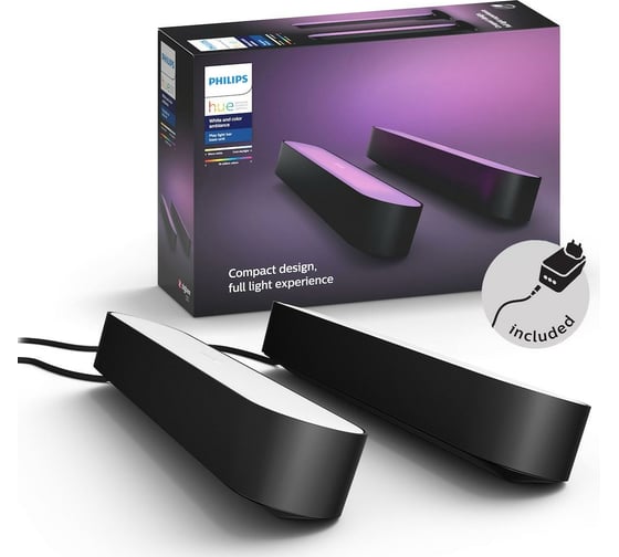Светильник Philips Hue Hue Play - базовый блок с 2 панелями, адаптером и дополнительным гнездом