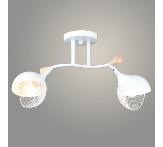 Люстра Росток N6406/2 WT+WOOD белый 2x60W E27 d500 h250, QH24 988385422
