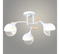 Люстра Росток N6406/3 WT+WOOD белый 3x60W E27 d570 h250, QH24 988385423