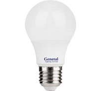 Лампа светодиодная General Lighting Systems груша, 60*105, GLDEN-WA60-10-230-E27-6000, 770 Лм, 10 Вт, 6000К, холодный белый, упаковка 10 штук 662202
