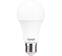 Лампа светодиодная General Lighting Systems груша, 60*113, GLDEN-WA60-15-230-E27-3000, 1100 Лм, 15 Вт, 3000К, теплый белый, упаковка 10 штук 662203