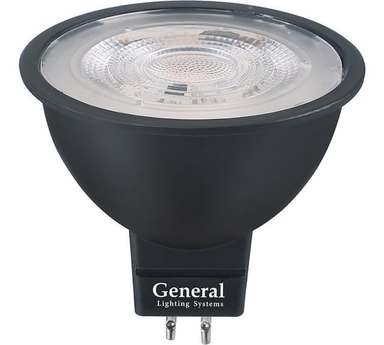 Лампа светодиодная General Lighting Systems софит, 50*48, GLDEN-MR16-DIF-7-230-GU5.3-2700, рассеиватель диффузор, 450 Лм, 7Вт, 2700К, теплый белый, упаковка 10 штук 662117