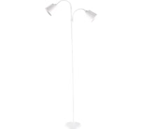 Напольный торшер (светильник) General Lighting Systems под лампу 2*E27 (60Вт) с двумя плафонами General, GFL-015, высота -178см, плафоны 125мм*130мм, белый 801015
