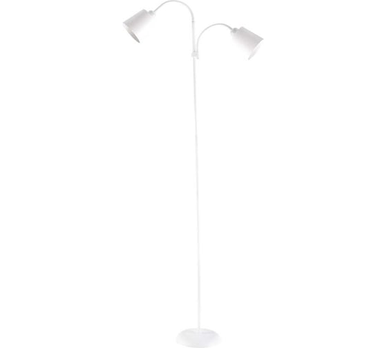 Напольный торшер (светильник) General Lighting Systems под лампу 2*E27 (60Вт) с двумя плафонами General, GFL-015, высота -178см, плафоны 125мм*130мм, белый 801015