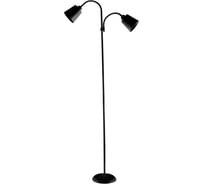 Напольный торшер (светильник) General Lighting Systems под лампу 2*E27 (60Вт) с двумя плафонами General, GFL-016, высота - 178см, плафоны 125мм*130мм, черный 801016