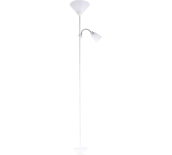 Напольный торшер (светильник) General Lighting Systems под лампу 2*E27 (60Вт) с двумя плафонами General, GFL-005, высота - 174см, плафон 245мм*195мм, 100мм*110мм, белый 801005