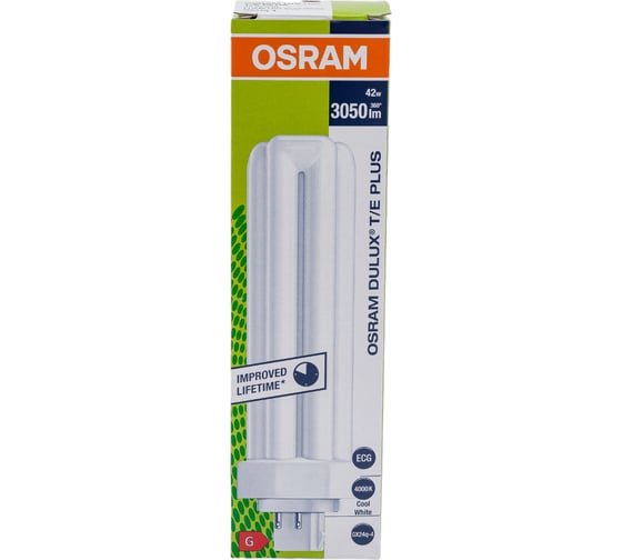 Компактная люминесцентная неинтегрированная лампа Osram DULUX T/E 42W/840 PLUS GX24Q 4099854123740
