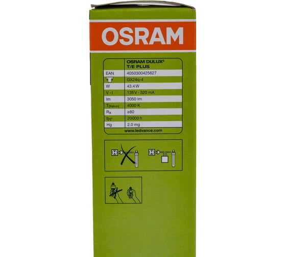 Компактная люминесцентная неинтегрированная лампа Osram DULUX T/E 42W/840 PLUS GX24Q 4099854123740