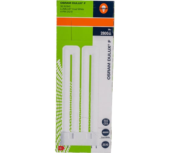 Компактная люминесцентная неинтегрированная лампа Osram DULUX F 36W/840 2G10 10X1 4099854125904