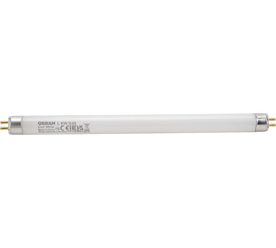Линейная люминесцентная лампа Osram трубка 6Вт G5 270 Лм 4000 К Нейтральный белый свет 4099854130458