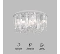 Потолочный светильник Bogate's Iceberg с плафонами из фактурного стекла 381/10 никель/прозрачный a069620