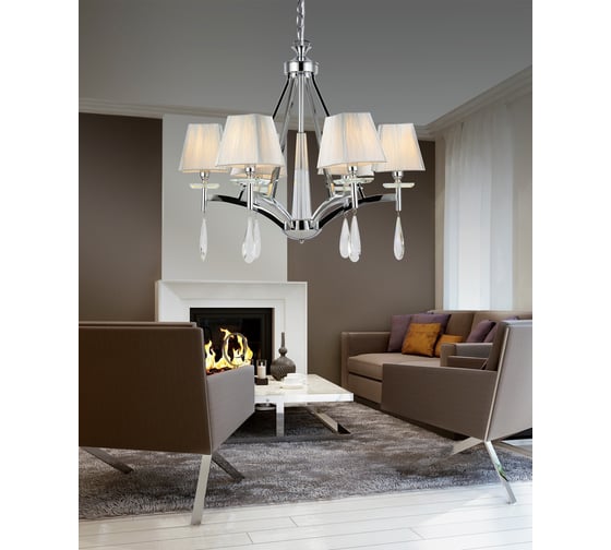 Хрустальная подвесная люстра Lumina Deco Valentina LDP 1240-6 CHR