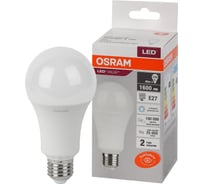 Светодиодная лампа OSRAM LED, Value, A, E27, 1600Лм, 20Вт, замена 150Вт, 6500К, холодный белый свет 4058075579378