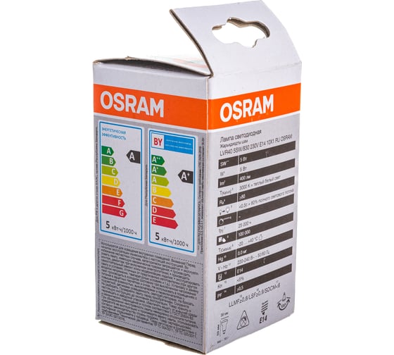 Светодиодная лампа OSRAM LED Value, R, E14, 400Лм, 5Вт, замена 40Вт, 3000К, теплый белый свет 4058075582514