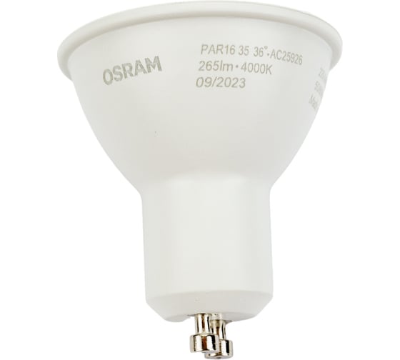 Светодиодная лампа OSRAM LED STAR, PAR16, 4Вт, GU10 265 Лм, 4000 К, нейтральный белый свет 4058075481374