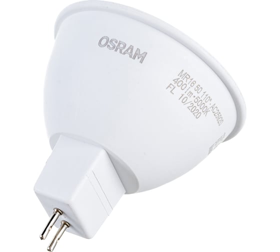 Светодиодная лампа OSRAM LED STAR, MR16, 5Вт, GU5.3, 400 Лм, 5000 К, холодный белый свет 4058075481190