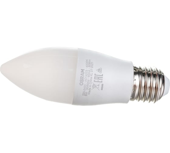 Светодиодная лампа OSRAM LED STAR, B, свеча, 8Вт, E27, 806 Лм, 4000 К, нейтральный белый свет 4058075210776