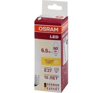 Светодиодная лампа Osram LED SSTAR B Свеча 6.5Вт E27 600Лм 2700К Теплый белый свет 4058075134232