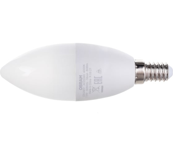 Светодиодная лампа OSRAM LED STAR B, свеча, 7,5 Вт, E14, 806Лм, 4000 К, нейтральный белый свет 4058075210714
