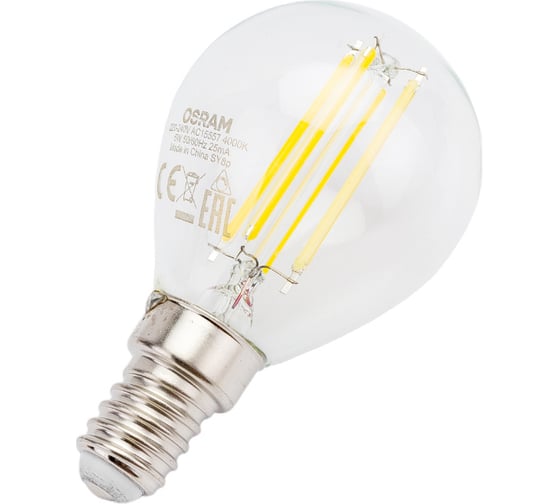 Светодиодная лампа OSRAM DIM LED STAR P Шар 5Вт E14 520 Лм 4000 К Нейтральный белый свет 4058075230446