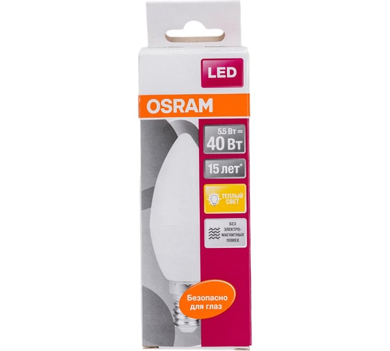 Светодиодная лампа OSRAM LED STAR B Свеча 5.5Вт E14 470 Лм 2700 К Теплый белый свет 4052899971608