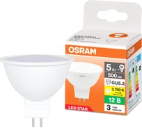 Светодиодная лампа OSRAM LED STAR MR16 5Вт GU5.3 500 Лм 2700 К Теплый белый свет 4099854323805