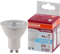 Светодиодная лампа OSRAM LED STAR PAR16 4Вт GU10 370 Лм 6500 К Холодный белый свет 4058075481404