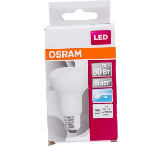Светодиодная лампа OSRAM LED STAR R63 7Вт E27 600 Лм 4000 К Нейтральный белый свет 4058075282650