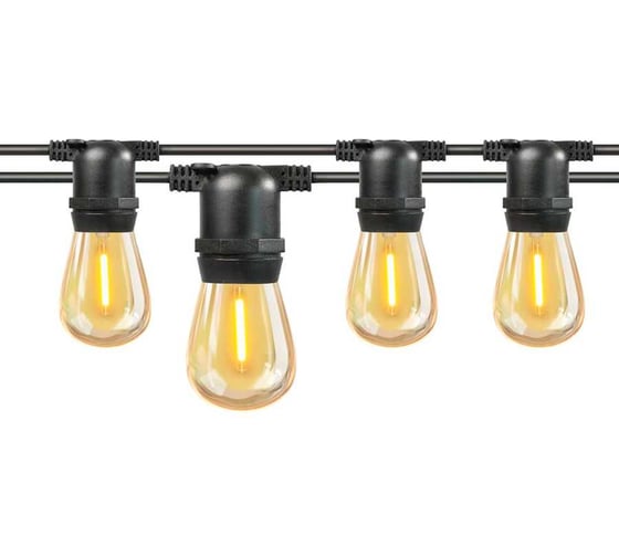 Гирлянда General Lighting Systems Белт Лайт Gen-Beltlight-5M-10E27-IP65, длина гирлянды 5м, 10 патронов под лампу Е27, шаг между патронами 50см + шнур 3м, сечение провода 2*1,55мм, 16А, лампы в комплект не входят, черный 663001