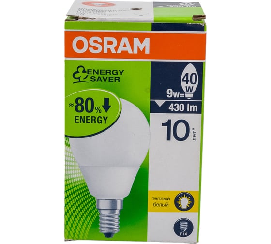 Компактная люминесцентная лампа OSRAM DSST CL P 9W/827 220-240V E14 10X1 4008321844743