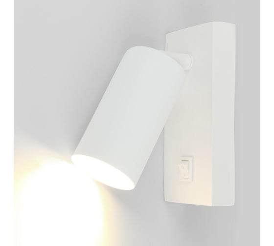 Бра General Lighting Systems General серия Башня (55*100мм) GWL-GU10-M-IP20, патрон GU10, под лампу до 50Вт, встроенный выключатель на корпусе, корпус металл, белый 661809 1