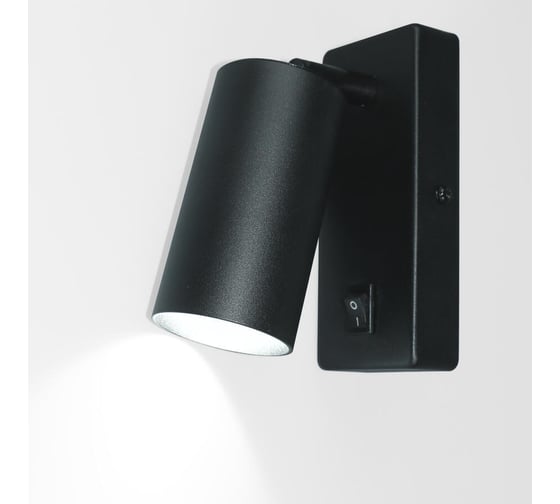Бра General Lighting Systems General серия Башня (55*100мм) GWL-GU10-M-IP20, патрон GU10, под лампу до 50Вт, встроенный выключатель на корпусе, корпус металл, черный 661810 1