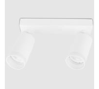 Накладной светильник на основании с боковым рассеивателем (спот) General Lighting Systems двойной General серия Башня (D55*H100мм) GWL-2GU10-M-IP20, прямоугольное основание, два патрона под лампу GU10, корпус металл, белый 661821