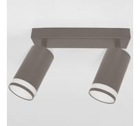 Накладной светильник на основании с боковым рассеивателем (спот) General Lighting Systems двойной General серия Башня (D55*H100мм) GWL-2GU10-M-IP20, прямоугольное основание, два патрона под лампу GU10, корпус металл, графит 661823