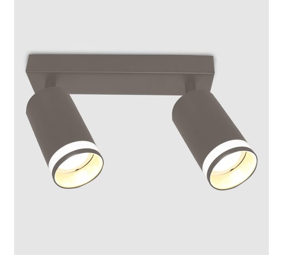 Накладной светильник на основании с боковым рассеивателем (спот) General Lighting Systems двойной General серия Башня (D55*H100мм) GWL-2GU10-M-IP20, прямоугольное основание, два патрона под лампу GU10, корпус металл, графит 661823